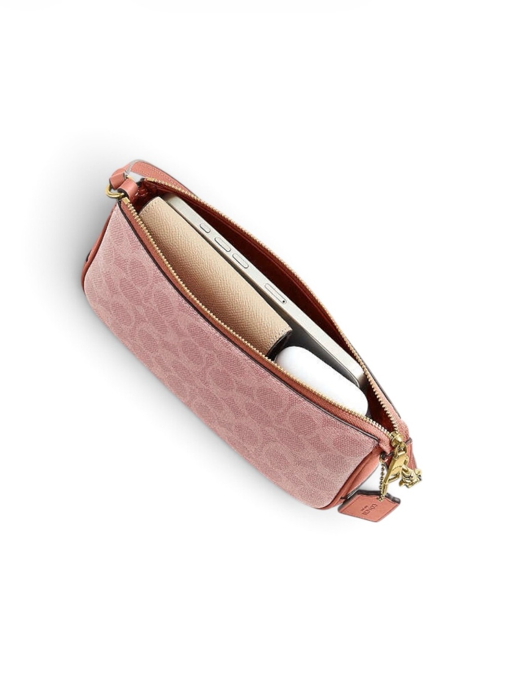 NWT Coach Plaza Bag Signature Canvas Melon Pink CCC42 Wristlet | Shoulder - Picture 10 of 14